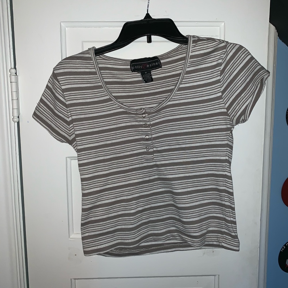 Striped cropped tee